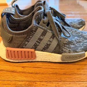 Adidas NMD R1 Gray with Pink Accents